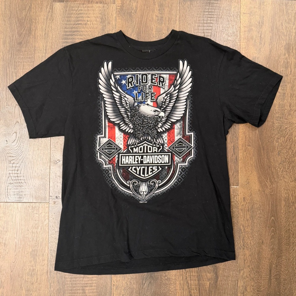 2017 Harley Davidson Battle Creek Michigan T-Shirt Men's XL Eagle Biker